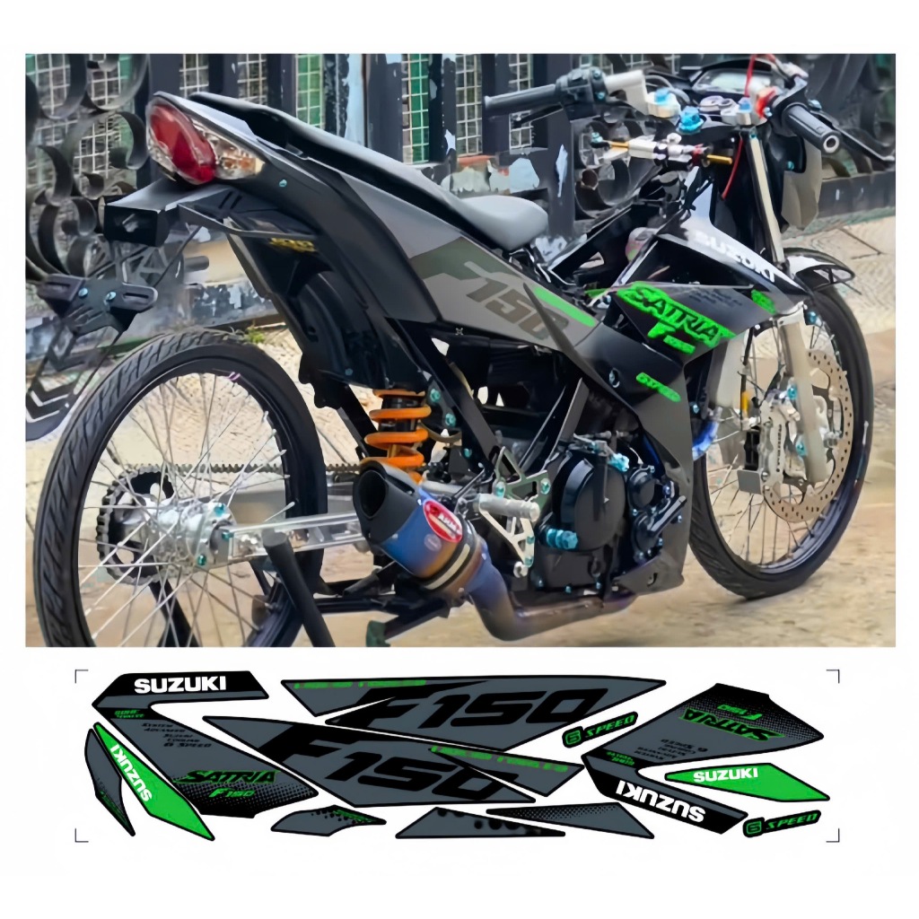tem rời satria f150 cap cấp chất liệu in 3 lớp chống nước không phai màu nhãn dán decal.