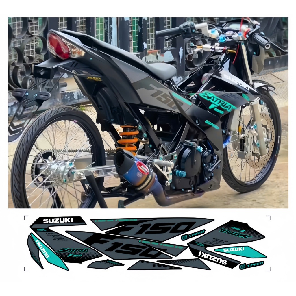 tem rời satria f150 cap cấp chất liệu in 3 lớp chống nước không phai màu nhãn dán decal.