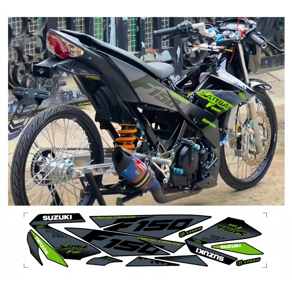 tem rời satria f150 cap cấp chất liệu in 3 lớp chống nước không phai màu nhãn dán decal.