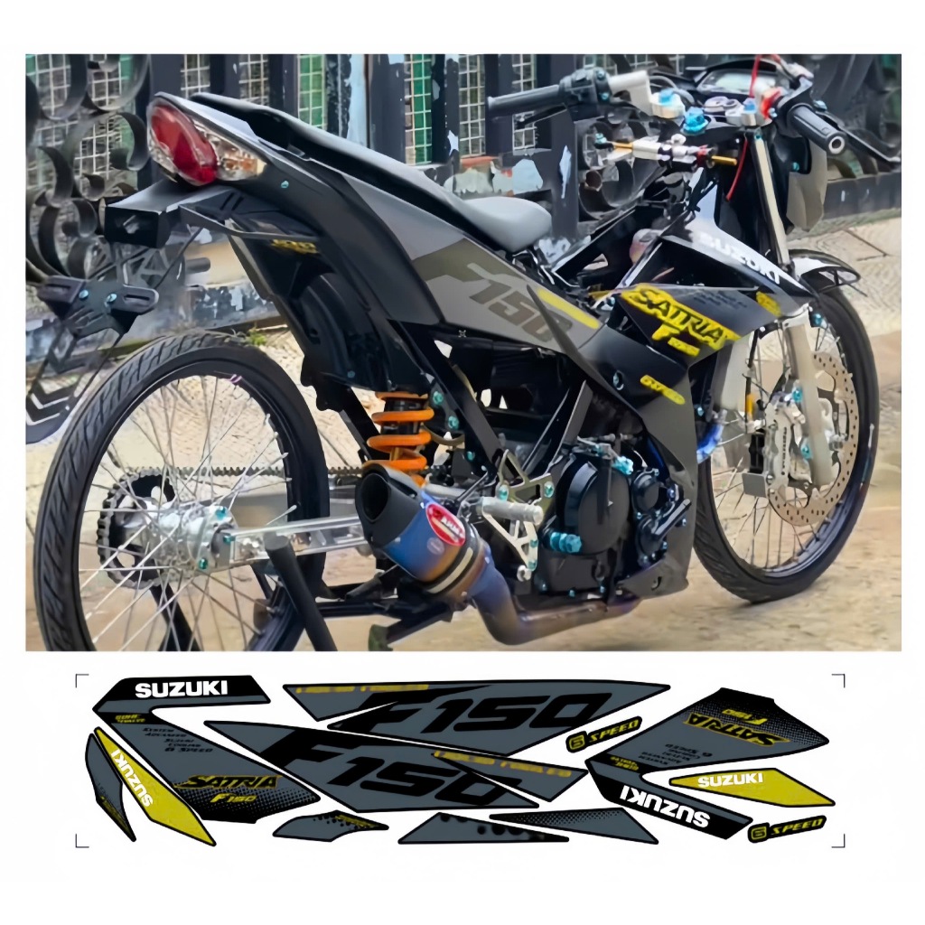 tem rời satria f150 cap cấp chất liệu in 3 lớp chống nước không phai màu nhãn dán decal.