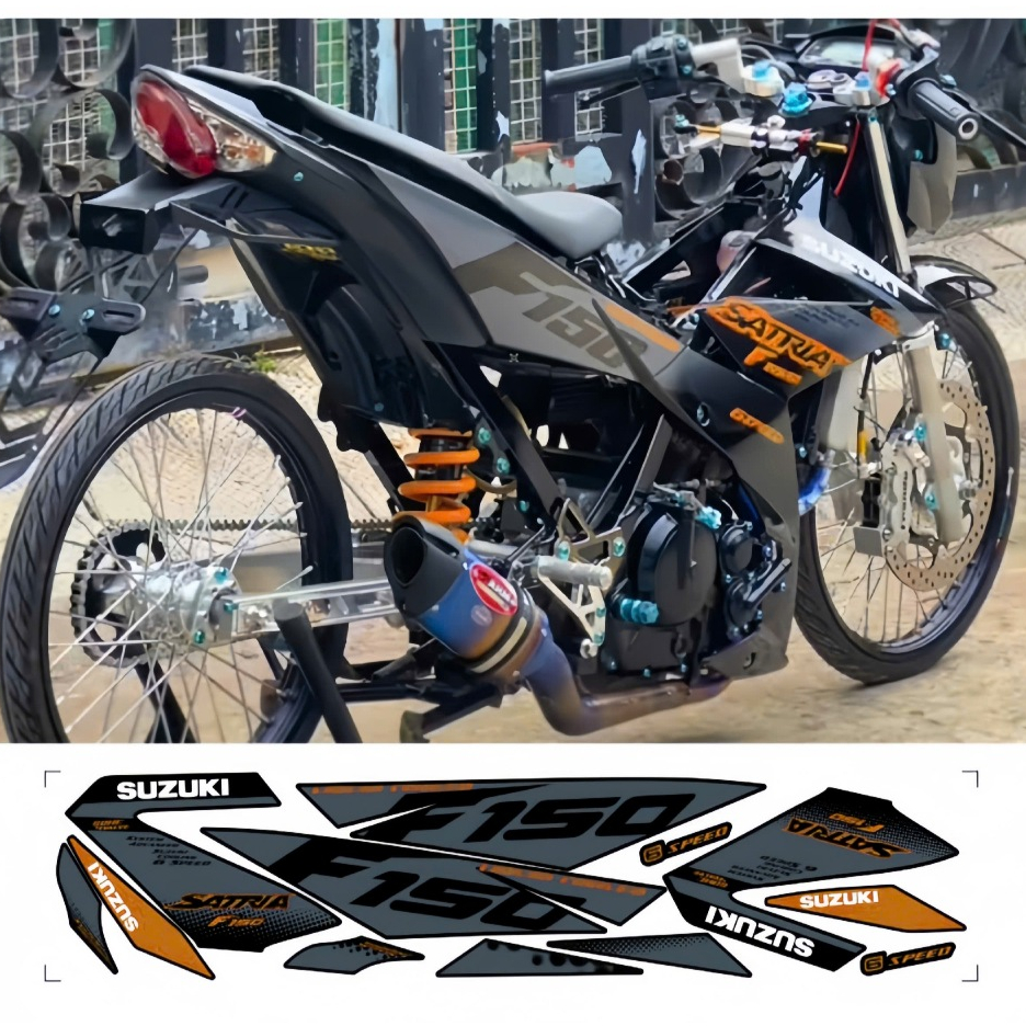 tem rời satria f150 cap cấp chất liệu in 3 lớp chống nước không phai màu nhãn dán decal.