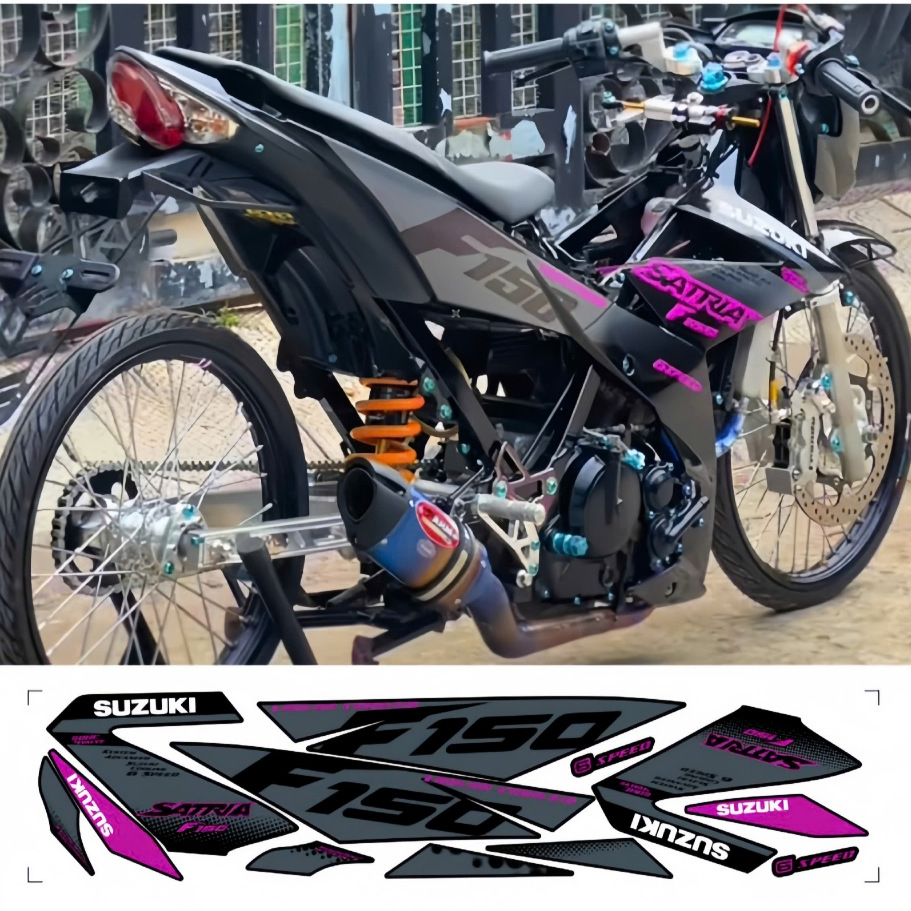tem rời satria f150 cap cấp chất liệu in 3 lớp chống nước không phai màu nhãn dán decal.