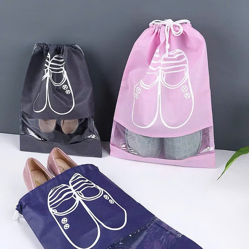 TÚI ĐỰNG GIÀY - COMBO 10 Túi Đựng Giày Dép Du Lịch Có Dây Rút Tiện Lợi , Túi Bảo Quản Giày Dép Thể Thao Chống Bụi Bẩn