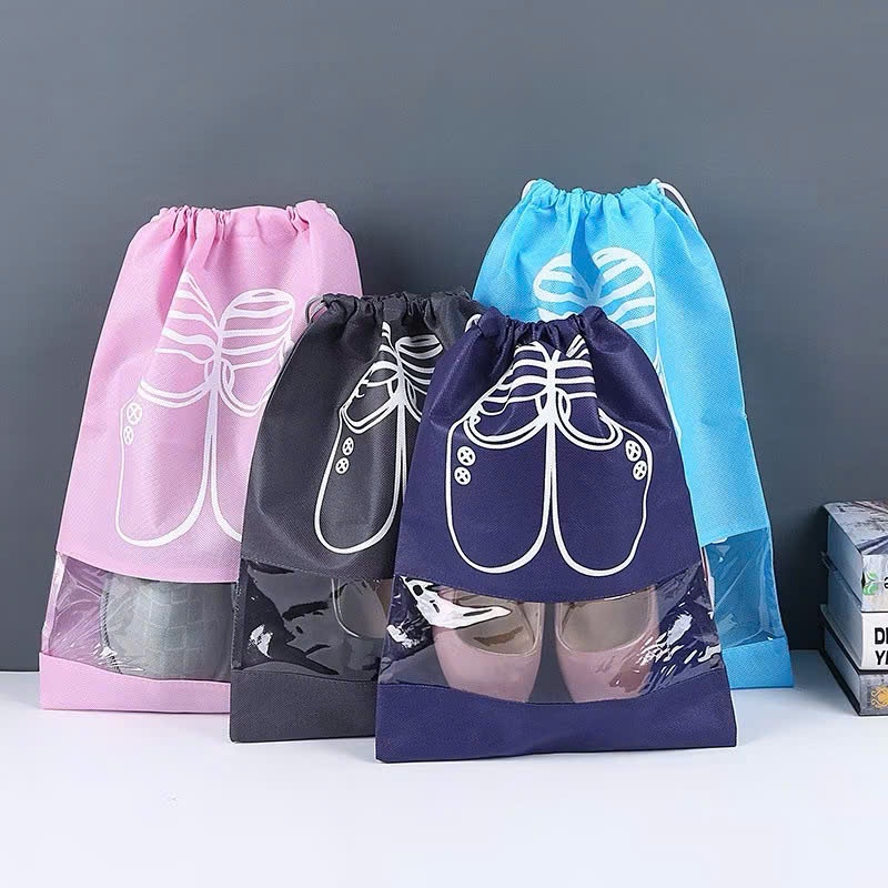 TÚI ĐỰNG GIÀY - COMBO 10 Túi Đựng Giày Dép Du Lịch Có Dây Rút Tiện Lợi , Túi Bảo Quản Giày Dép Thể Thao Chống Bụi Bẩn