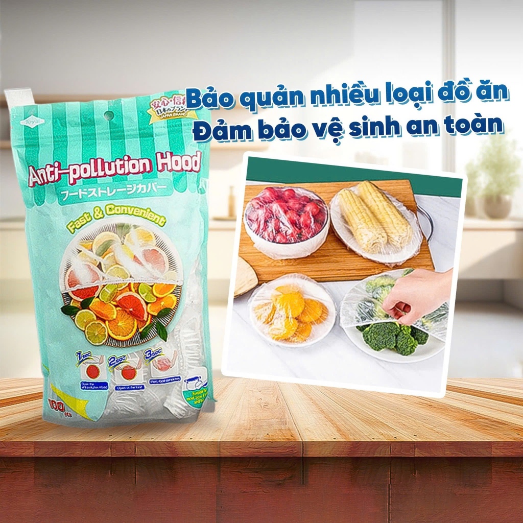 Ảnh Combo 3 Bịch Màng bọc thực phẩm PE dạng bo chun MyJae, màng bọc bảo quản thức ăn (100 Cái/Gói) 3