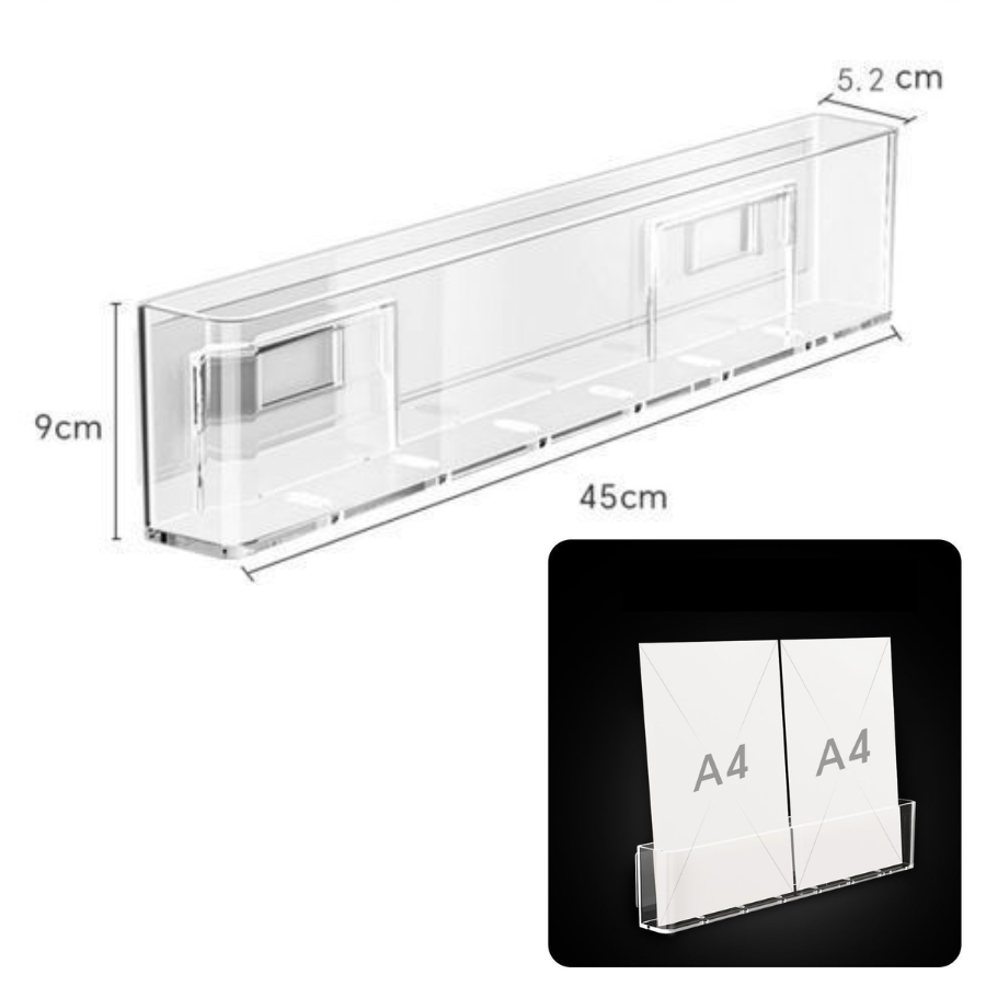 Giá Để Sách Trong Suốt Dán Tường, Kệ Đựng Truyện Cho Bé Chất Liệu Nhựa Acrylic
