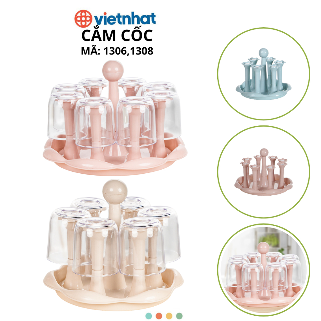 Khay úp cốc, Khay cắm cốc tiện lợi chính hãng Việt nhật (mã 1306,1308)