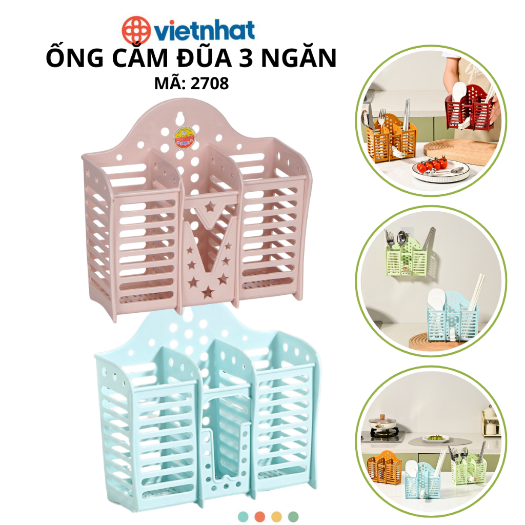 Ống cắm đũa 3 ngăn Chính Hãng VIỆT NHẬT (Mã 2708)