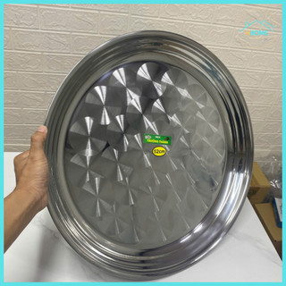[Kho sỉ] Mâm tròn inox, mâm inox tròn sâu 304 đủ loại 48cm, 52cm - Hùng home
