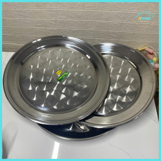 [Kho sỉ] Mâm tròn inox, mâm inox tròn sâu 304 đủ loại 48cm, 52cm - Hùng home
