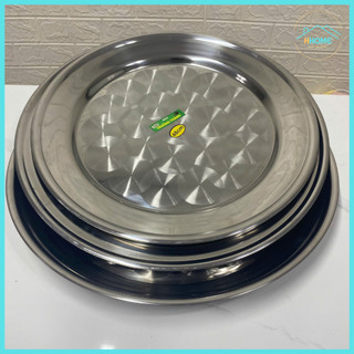 [Kho sỉ] Mâm tròn inox, mâm inox tròn sâu 304 đủ loại 48cm, 52cm - Hùng home