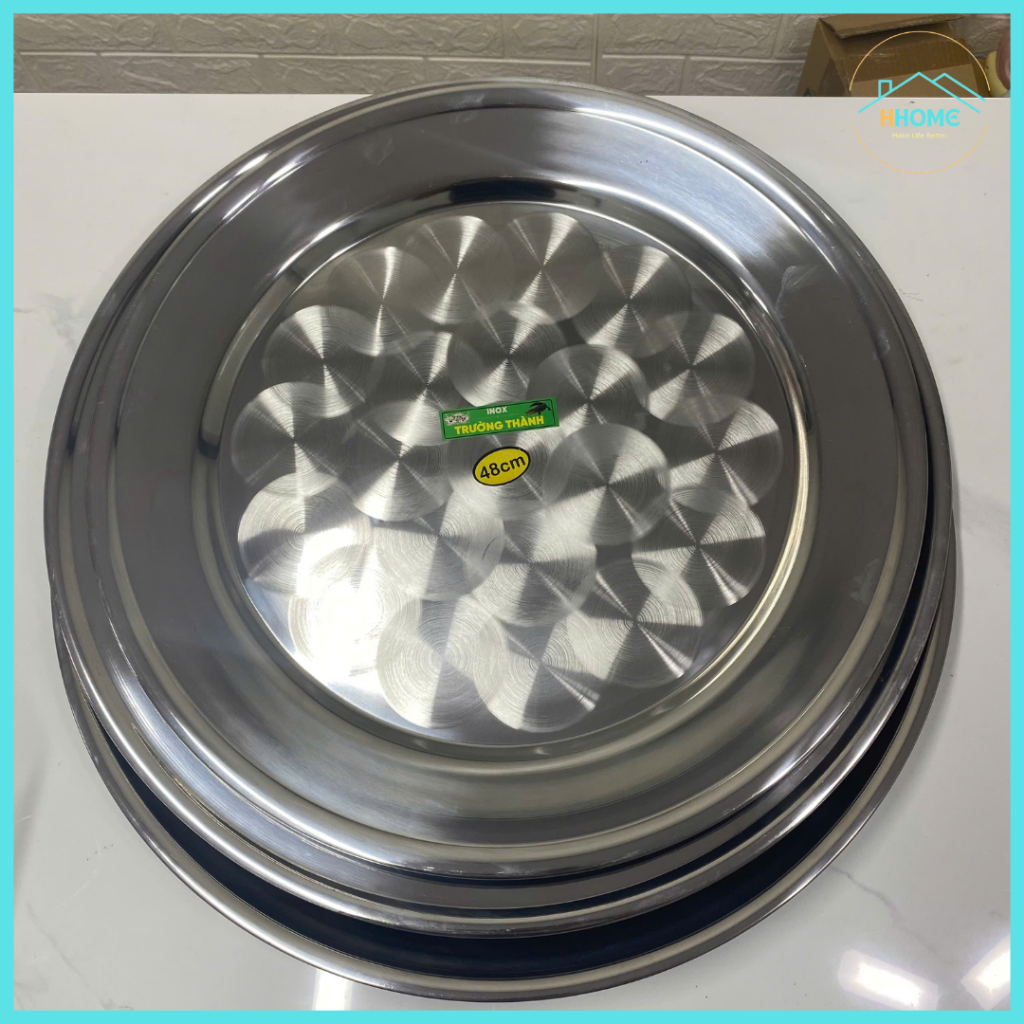 [Kho sỉ] Mâm tròn inox, mâm inox tròn sâu 304 đủ loại 48cm, 52cm - Hùng ...