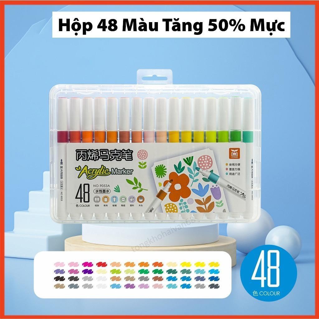 [Màu đẹp] Bút Màu Acrylic Marker 12/24/36/48/60 Màu Cao Cấp Màu Sắc Tươi Sáng