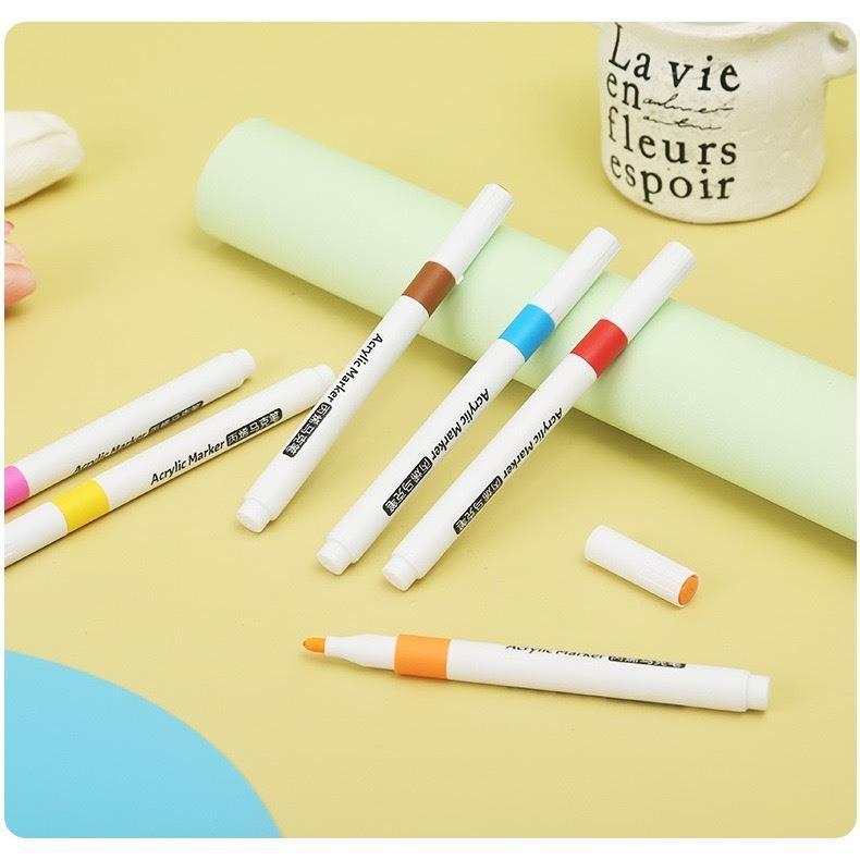[Màu đẹp] Bút Màu Acrylic Marker 12/24/36/48/60 Màu Cao Cấp Màu Sắc Tươi Sáng