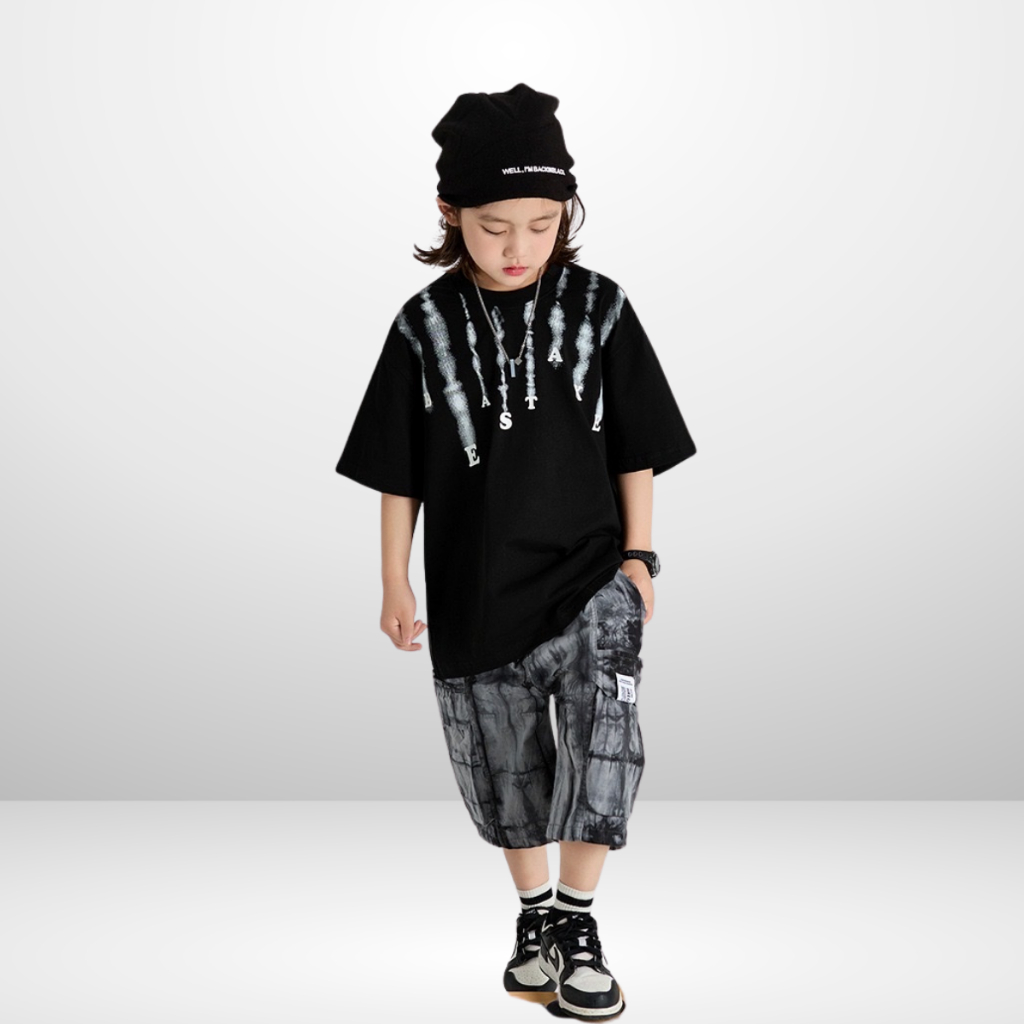 Áo Thun Ngắn Tay Mùa Hè Cho Bé Trai, Bé Gái In Hình Năng Động, Cổ Tròn B581 | JJ Kids Fashion