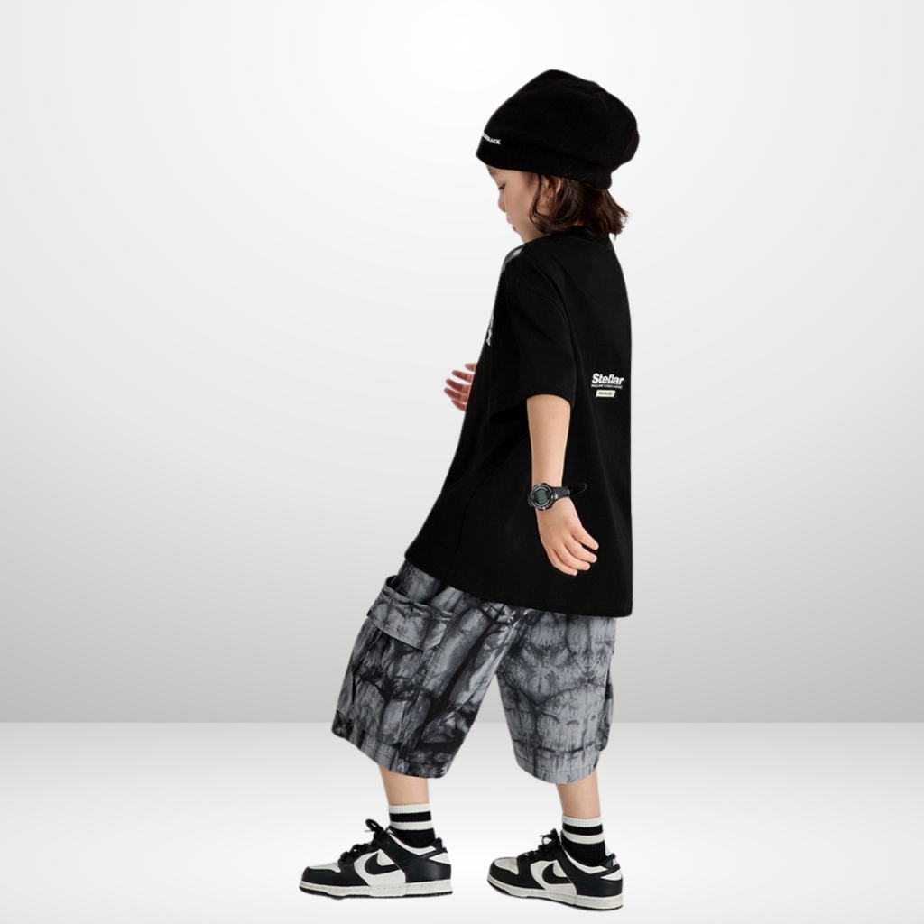Áo Thun Ngắn Tay Mùa Hè Cho Bé Trai, Bé Gái In Hình Năng Động, Cổ Tròn B581 | JJ Kids Fashion