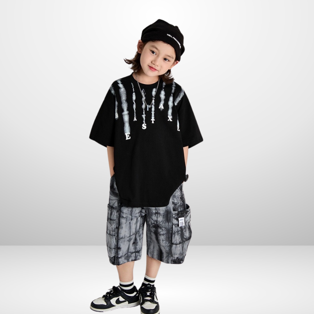 Áo Thun Ngắn Tay Mùa Hè Cho Bé Trai, Bé Gái In Hình Năng Động, Cổ Tròn B581 | JJ Kids Fashion