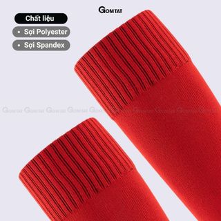 Tất ống chân đá bóng GOMTAT bảo vệ cơ, vớ ống chân chất polyester khử mùi êm chân - TIA-ONG-2506