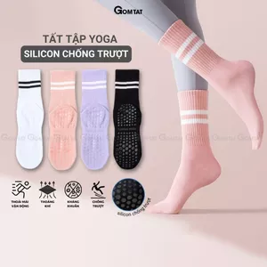 Tất chống trượt tập yoga GOMTAT, vớ thể thao có đệm nút silicon chống trượt ngã - TIA-YOGA-2507