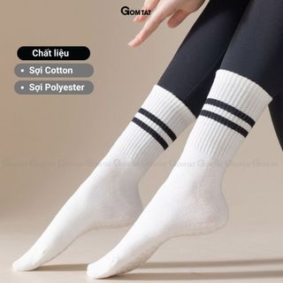 Tất chống trượt tập yoga GOMTAT, vớ thể thao có đệm nút silicon chống trượt ngã - TIA-YOGA-2507