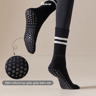 Tất chống trượt tập yoga GOMTAT, vớ thể thao có đệm nút silicon chống trượt ngã - TIA-YOGA-2507