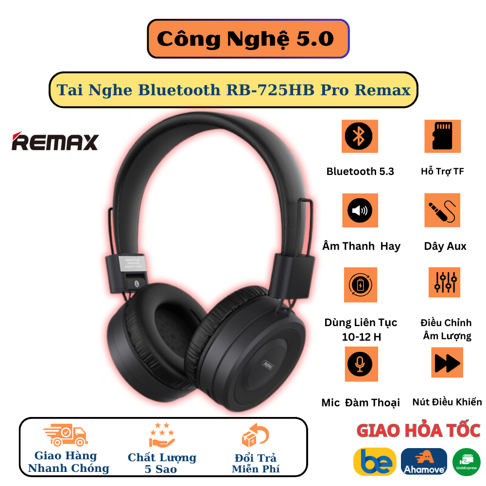 Tai nghe bluetooth chụp tai không dây Remax RB-725HB Pro Âm Bass Cực Ấn ...