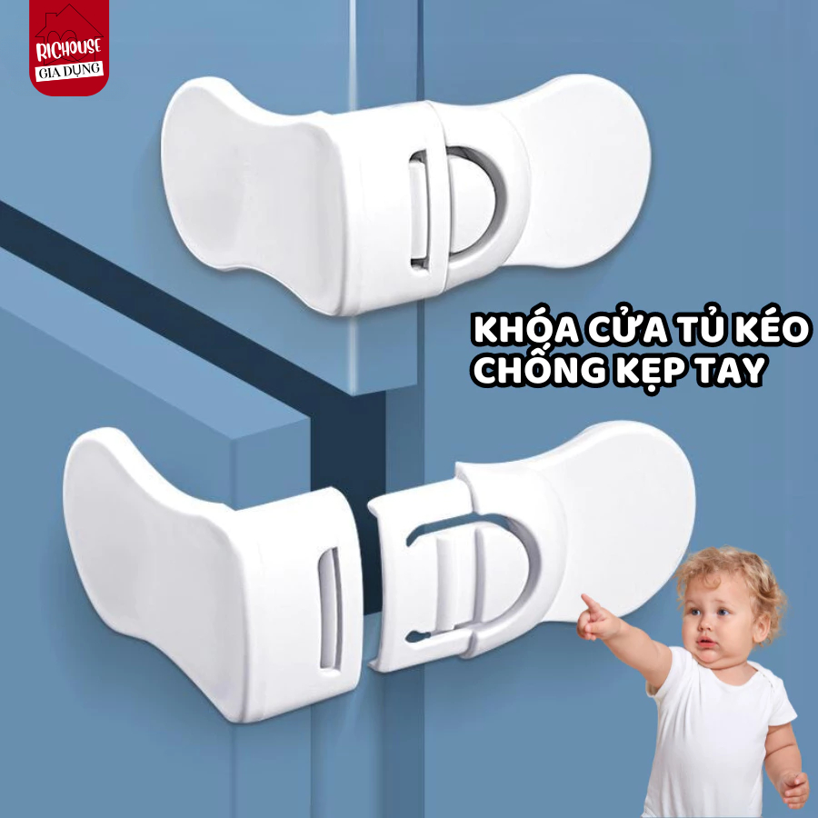 Khóa Cửa Tủ, Khóa Ngăn Kéo Chống Kẹp Tay Bảo Vệ An Toàn Cho Bé, Tránh Tổn Thương