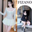 Váy nữ dài tay cổ điệu phối nơ dáng bí Fizano, đầm nữ tiểu thư ôm body hai màu đen trắng HCOM3338