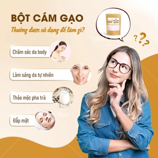 Bột gạo nguyên chất 100g, bột cám gạo dưỡng trắng da, mờ nám - Lãn Ông