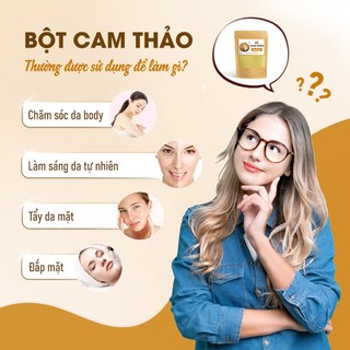 Bột cam thảo 1kg, nguyên chất, thơm mịn, bột pha uống, đắp mặt - Lãn Ông