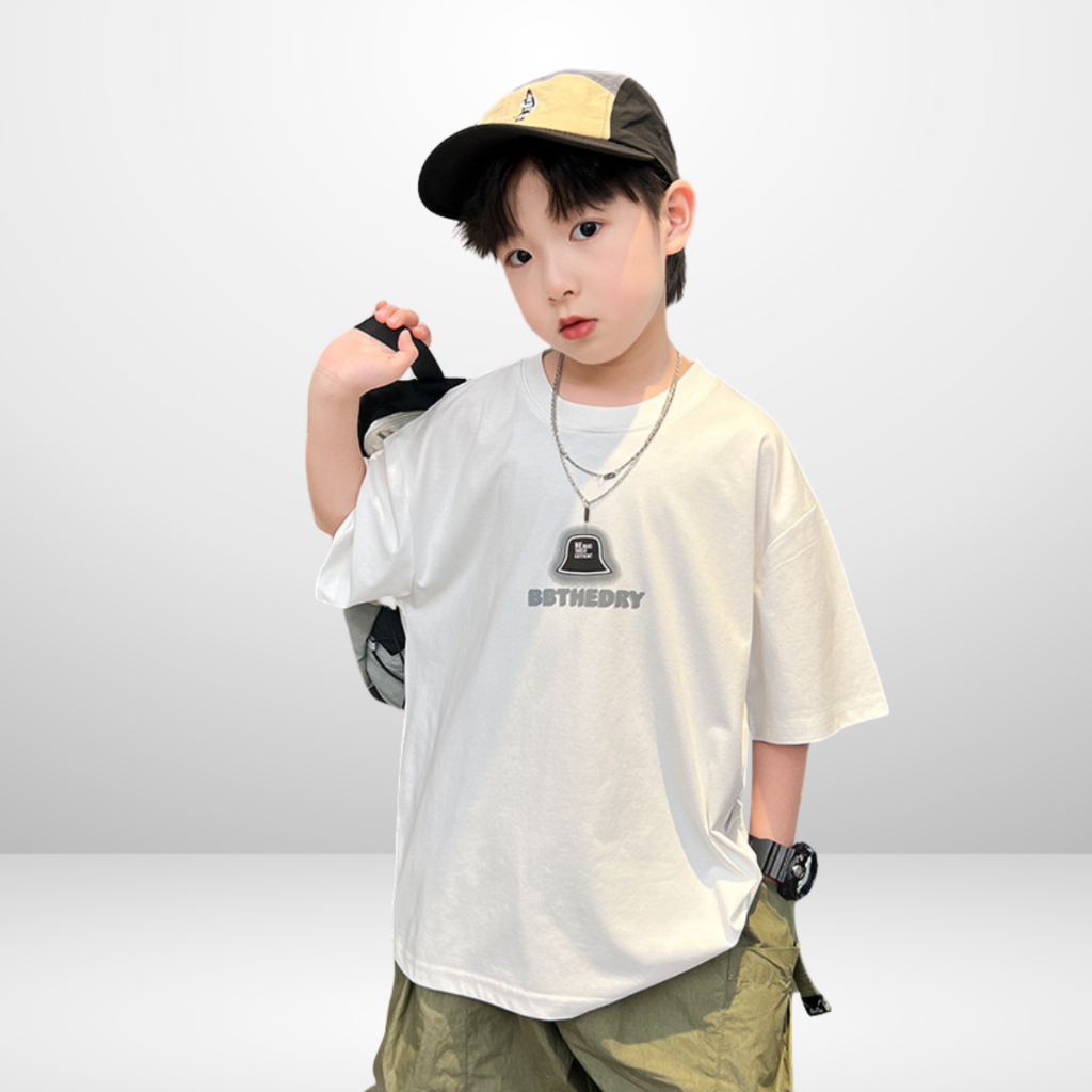 Áo Thun Ngắn Tay Mùa Hè Cho Bé Trai, Bé Gái In Hình Năng Động, Cổ Tròn B584 | JJ Kids Fashion