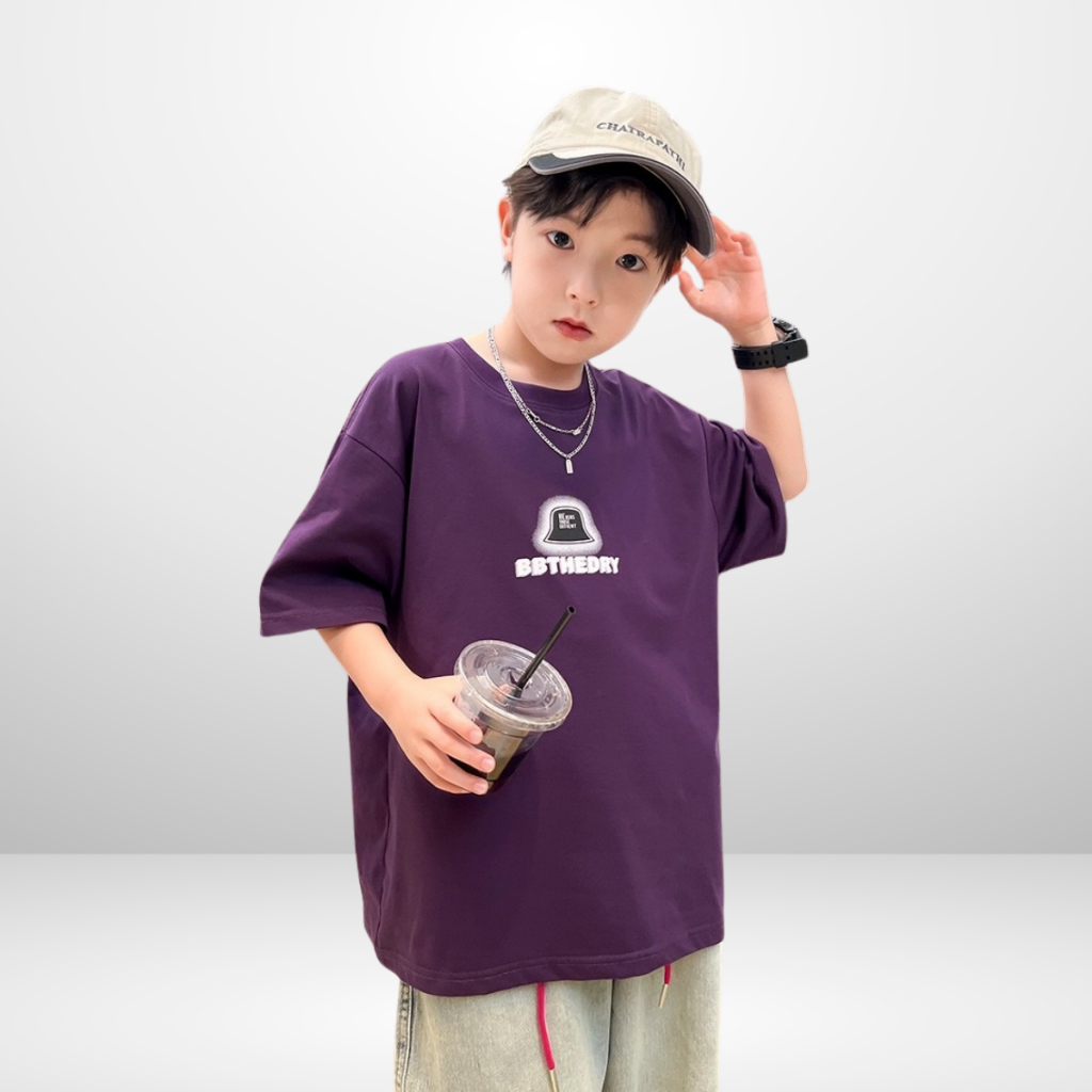 Áo Thun Ngắn Tay Mùa Hè Cho Bé Trai, Bé Gái In Hình Năng Động, Cổ Tròn B584 | JJ Kids Fashion