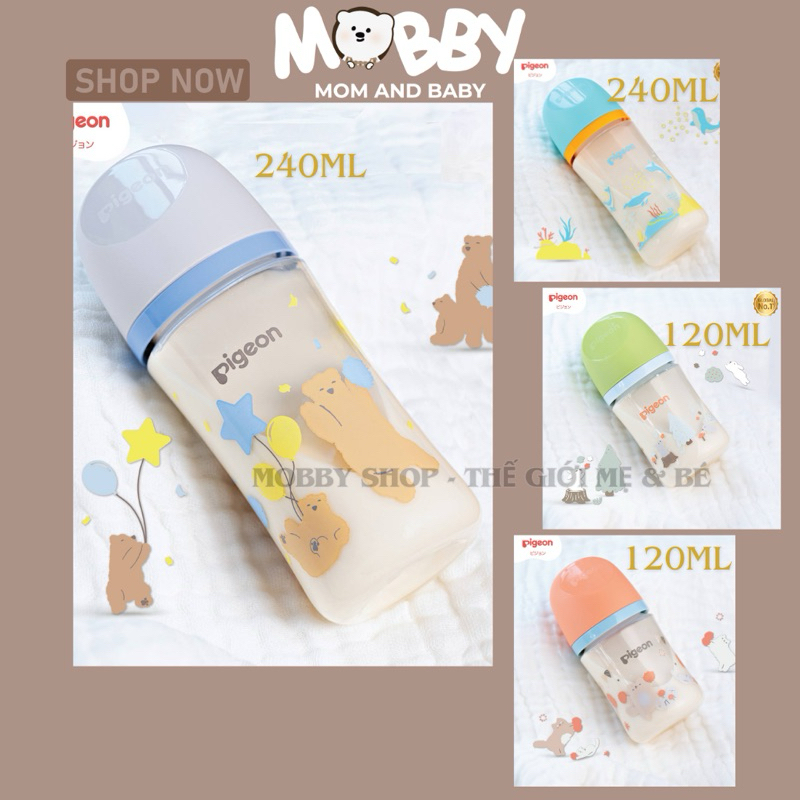 CHÍNH HÃNG Bình sữa cổ rộng Pigeon wn3 Pp 160ml / 240ml