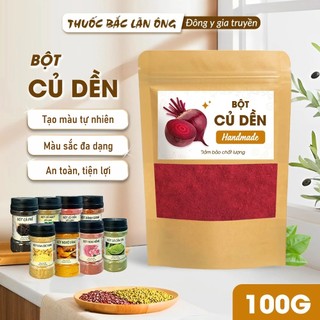 Bột củ dền 100g, củ dền đỏ nguyên chất, bột rau củ ăn dặm, pha uống, tạo màu thực phẩm, giàu chất xơ