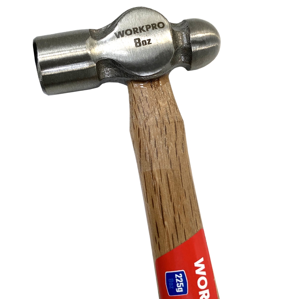 Búa 2 đầu WORKPRO 1 đầu bằng và 1 đầu bi 225g (8oz) 337g(12Oz) cán gỗ WP241024 WP241025 - Hàng chuẩn chính hãng
