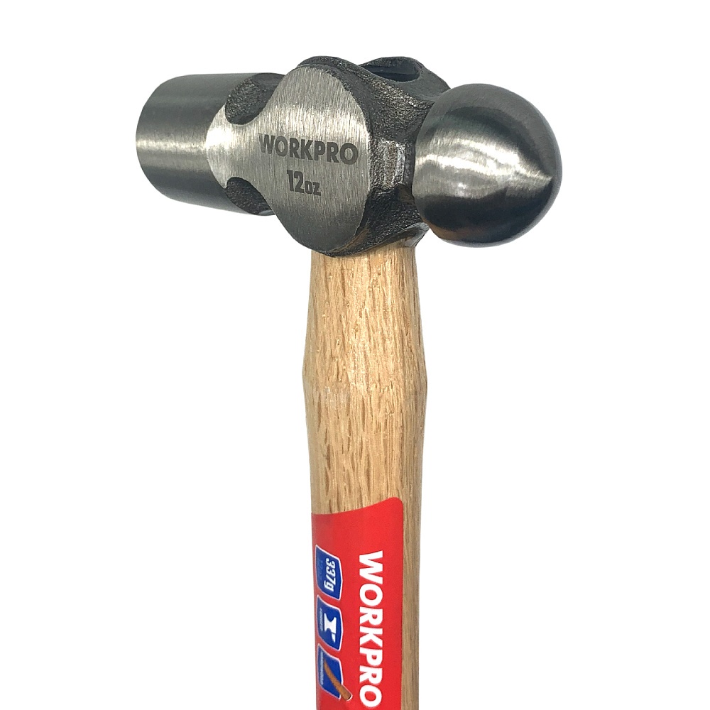 Búa 2 đầu WORKPRO 1 đầu bằng và 1 đầu bi 225g (8oz) 337g(12Oz) cán gỗ WP241024 WP241025 - Hàng chuẩn chính hãng