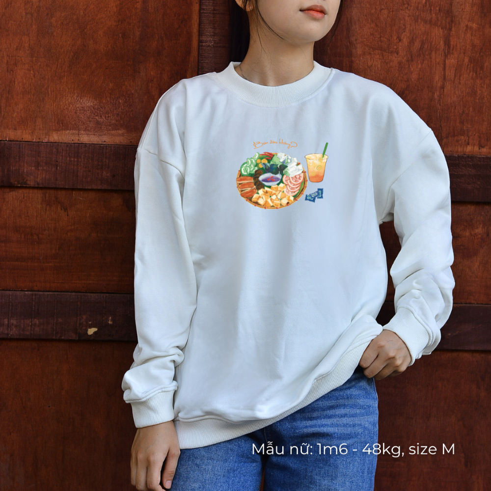 Áo dài tay Sweater nỉ chân cua (Nỉ Da Cá) thương hiệu Goodore mẫu Bún Đậu dáng Oversize năng động mùa thu đông