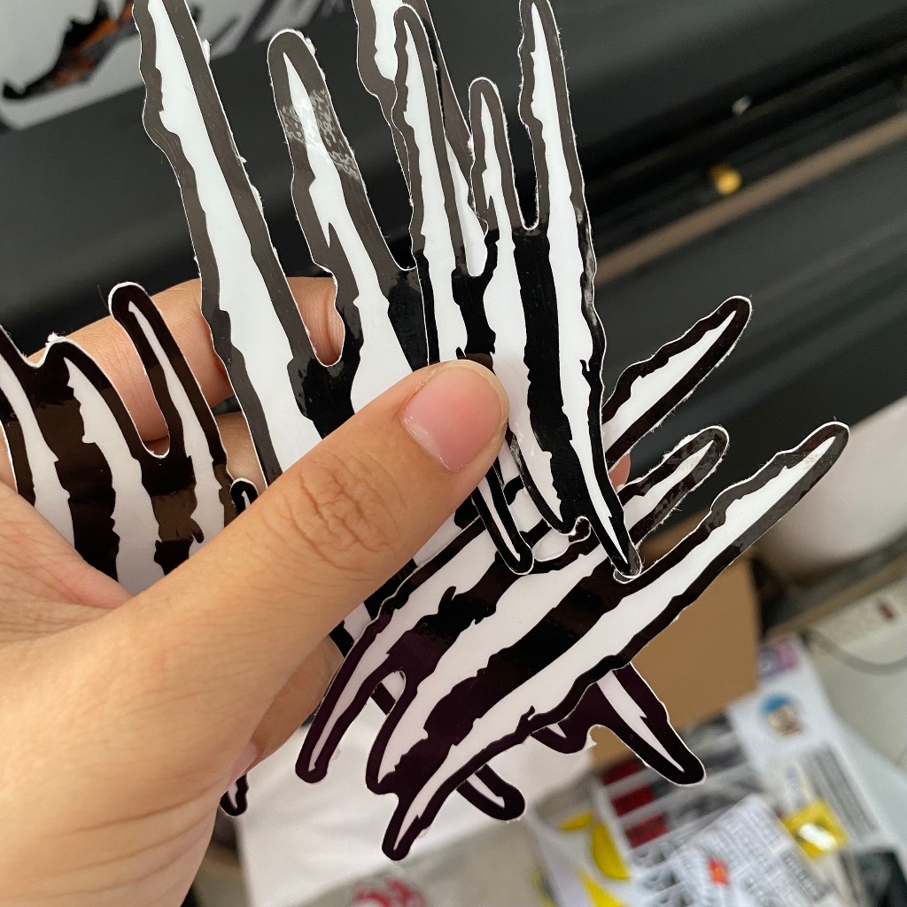 [ Combo 2 Hình ] Vết cào xước MÀU TRẮNG, hình dán trang trí xe máy, xe ôtô, nón, điện thoại... Decal chống nước