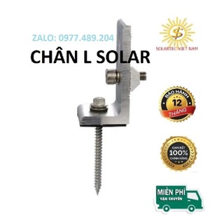 Chân L Solar chuyên dụng lắp năng lượng mặt trời - Chân L dày 6mm + Bulong M8x25 inox 304 + vít tôn inox