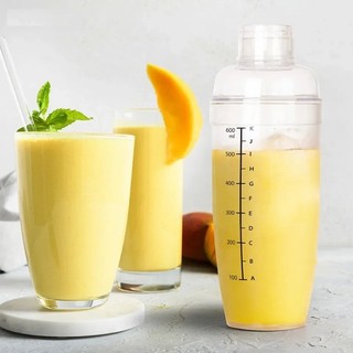 Bình lắc Shaker pha chế nhựa chia vạch đen 320ml--600ml Việt Nhật.