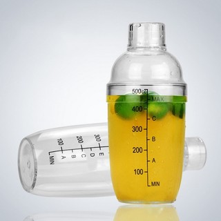 Bình lắc Shaker pha chế nhựa chia vạch đen 320ml--600ml Việt Nhật.