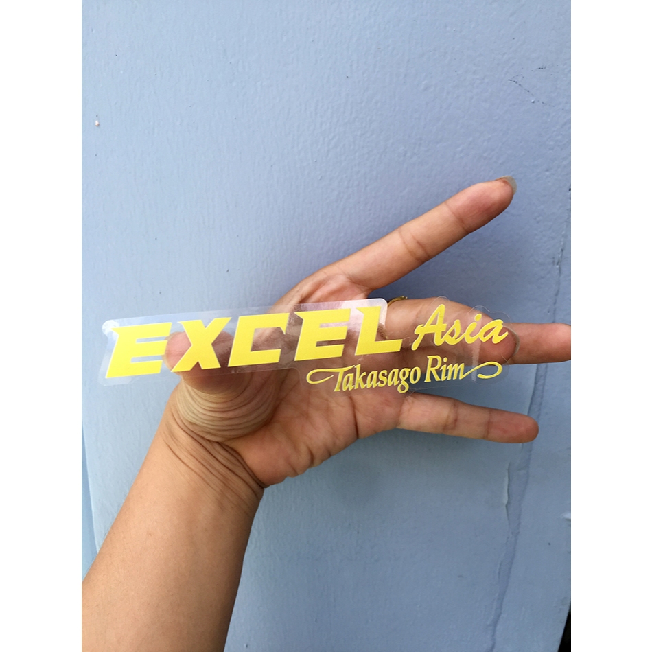 Tem in UV, EXCEL Asia nền trong suốt. Decal chống nước, không bay màu. Sticker cao cấp