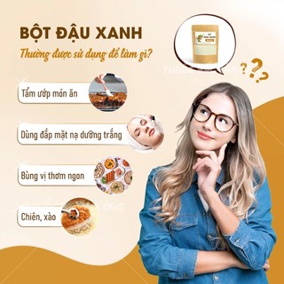 Bột đậu xanh rang thơm nghiền mịn 100g (Cung cấp dinh dưỡng, vitamin, eatclean) - Thuốc Bắc Lãn Ông
