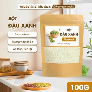 Bột đậu xanh rang thơm nghiền mịn 100g (Cung cấp dinh dưỡng, vitamin, eatclean) - Thuốc Bắc Lãn Ông
