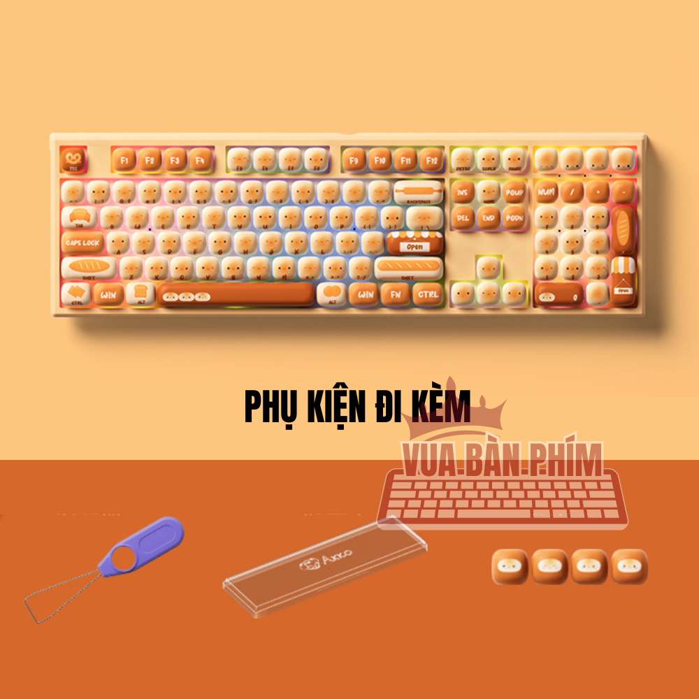 Bàn phím cơ không dây Akko 5108 / mg108b keycap Mantou Paradise / Pig Party layout 108 phím , led rgb , hotswap | BigBuy360 - bigbuy360.vn