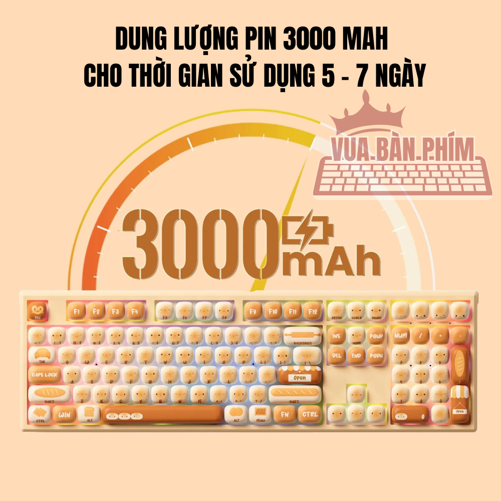 Bàn phím cơ không dây Akko 5108 / mg108b keycap Mantou Paradise / Pig Party layout 108 phím , led rgb , hotswap | BigBuy360 - bigbuy360.vn
