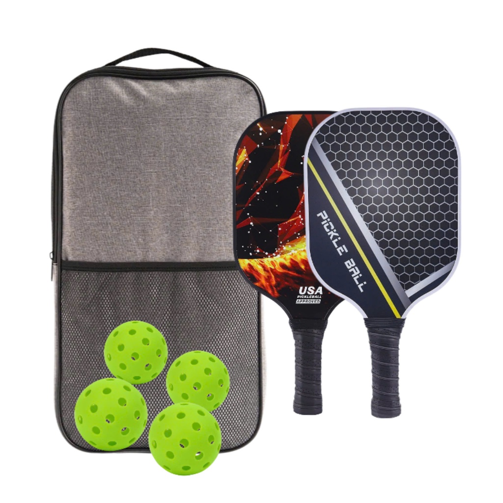 Bộ 2 vợt Pickleball cao cấp siêu nhẹ, siêu bền TẶNG kèm túi và 4 bóng, bộ vợt Pickleball cho gia đình bền đẹp, giá rẻ