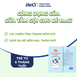 Combo 2 Gói Sữa Tắm Gội theCi Cho Bé Baby Gentle Wash 0M+ An Toàn Cho Trẻ Sơ Sinh & Em Bé 24ml