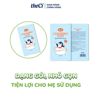 Combo 2 Gói Sữa Tắm Gội theCi Cho Bé Baby Gentle Wash 0M+ An Toàn Cho Trẻ Sơ Sinh & Em Bé 24ml