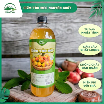 Giấm Táo Mèo Mật Ong Hiền Vinh - Giấm Táo Mèo Giảm Cân Lên Men Tốt Cho Sức Khoẻ 500ml/ 1 lít